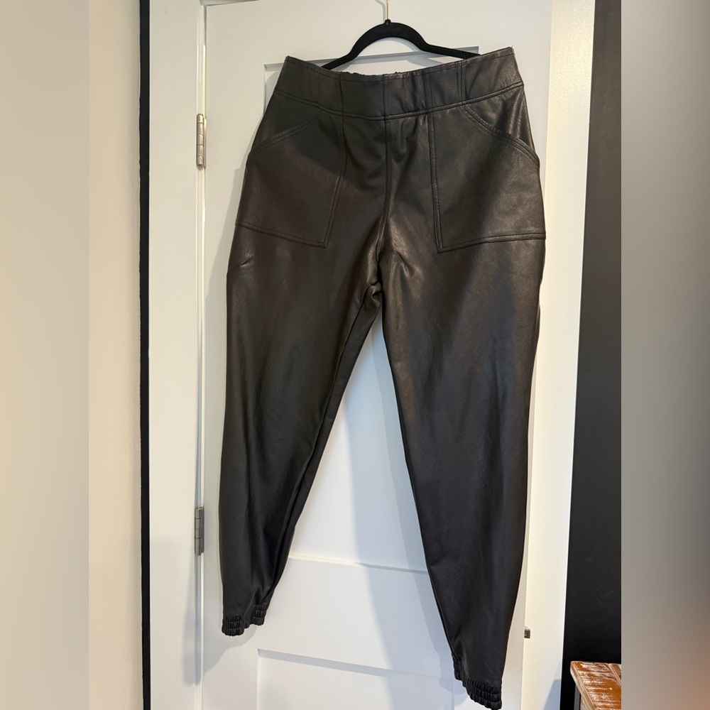 SPANX Black Faux Leather Pants